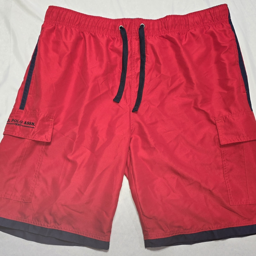 U.S. Polo Assn. Red Swim Shorts
